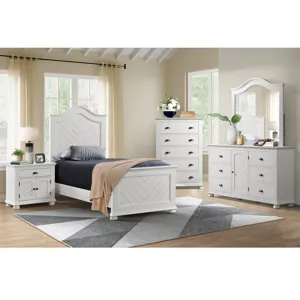 Kona Twin Panel Bed in White