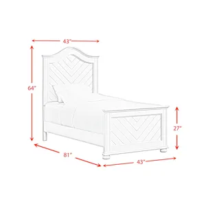 Kona Twin Panel Bed in White
