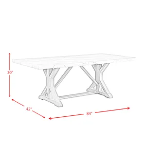 Lakeview Rectangular Standard Height Dining Table in White Marble