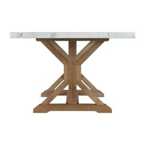 Lakeview Rectangular Standard Height Dining Table in White Marble