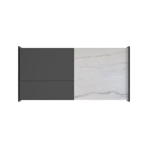 Lanette Coffee Table with White Marble and Lift-Top in Black