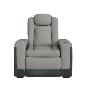 Lantana Motion Recliner with wireless charger and cup holder in Rocky Cement/Charcoal