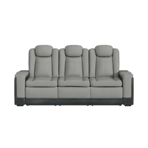 Lantana Motion Sofa with DDT, reading light and PWS in Rocky Cement/Charcoal