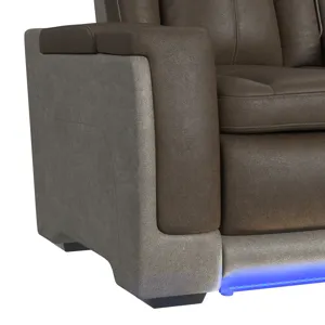 Lantana Power Motion Sofa with Power Headrest, Led, DDT, reading light and PWS in Rocky Brown/Grey