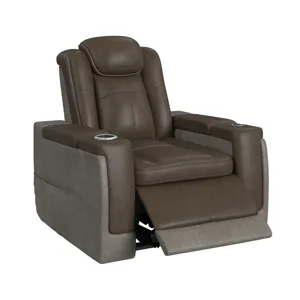 Lantana Power Motion Lift Chair with Wireless Charger and Cup Holder in Rocky Brown/Grey