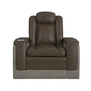 Lantana Power Motion Lift Chair with Wireless Charger and Cup Holder in Rocky Brown/Grey