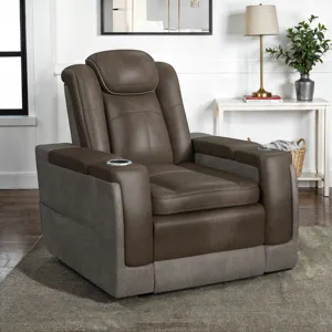Lantana Power Motion Lift Chair with Wireless Charger and Cup Holder in Rocky Brown/Grey
