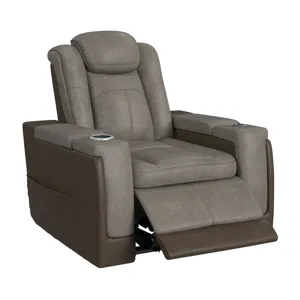 Lantana Power Motion Lift Chair with Wireless Charger and Cup Holder in Rocky Grey/Brown