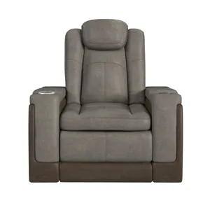 Lantana Power Motion Lift Chair with Wireless Charger and Cup Holder in Rocky Grey/Brown