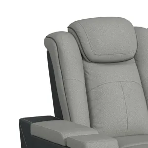 Lantana Power Motion Sofa with Power Headrest, Led, DDT, reading light and PWS in Rocky Cement/Charc