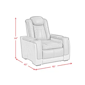 Lantana Power Motion Recliner with Power Headrest, Led, wireless charger and Cup holder in Rocky Cem