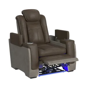 Lantana Power Motion Recliner with Power Headrest, Led, wireless charger and Cup holder in Rocky Bro