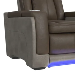Lantana Power Motion Recliner with Power Headrest, Led, wireless charger and Cup holder in Rocky Bro