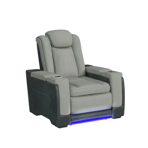 Lantana Power Motion Recliner with Power Headrest, Led, wireless charger and Cup holder in Rocky Cem
