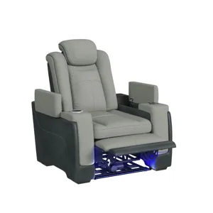 Lantana Power Motion Recliner with Power Headrest, Led, wireless charger and Cup holder in Rocky Cem