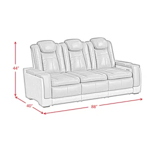 Lantana Power Motion Sofa with Power Headrest, Led, DDT, reading light and PWS in Rocky Cement/Charc
