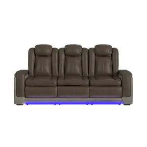 Lantana Power Motion Sofa with Power Headrest, Led, DDT, reading light and PWS in Rocky Brown/Grey