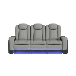 Lantana Power Motion Sofa with Power Headrest, Led, DDT, reading light and PWS in Rocky Cement/Charc