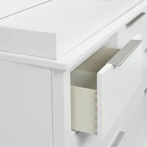 Lauren Crib and Dresser with Topper in White