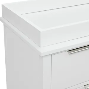 Lauren Crib and Dresser with Topper in White