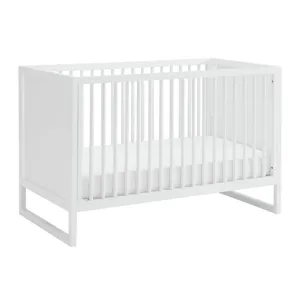 Lauren Crib and Dresser with Topper in White