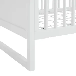 Lauren Crib and Dresser with Topper in White