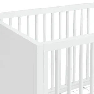 Lauren Crib and Dresser with Topper in White