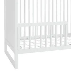 Lauren Crib and Dresser with Topper in White