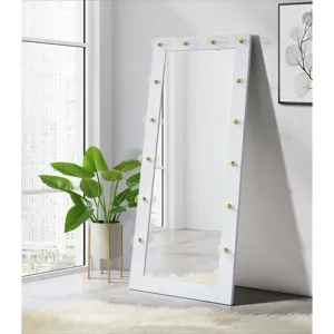 Lindy Floor Mirror with Lights in White