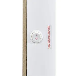 Lindy Floor Mirror with Lights in White