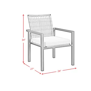 Luffy Dining Chair with Olefin Beige in Black (2 Per Carton)