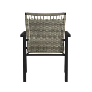 Luffy Dining Chair with Olefin Beige in Black (2 Per Carton)