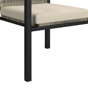 Luffy Dining Chair with Olefin Beige in Black (2 Per Carton)