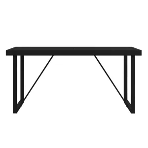 Luffy Dining Table with Parasol Hole in Black