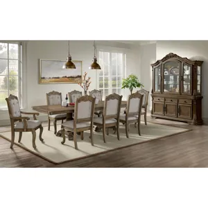 Madison Park Dining Arm Chair with Beige Fabric in Walnut (2 Per Carton)