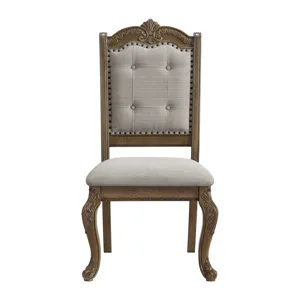Madison Park Dining Side Chair with Beige Fabric in Walnut (2 Per Carton)
