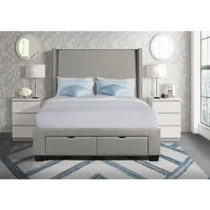Harper Magnolia Queen Storage Bed Boulder Grey