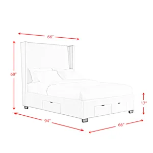 Harper Magnolia Queen Storage Bed Boulder Grey