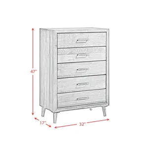 Malibu 5-Drawer Chest in Walnut