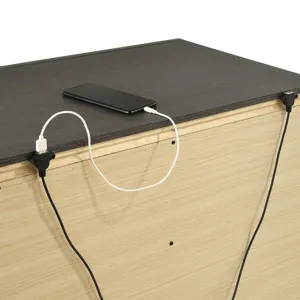 Malika Nightstand w/USB Grey
