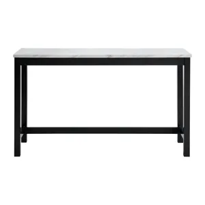 Marco Bar Table Set Single Pack in White Top (Table + 3 Stool in Blue Velvet)