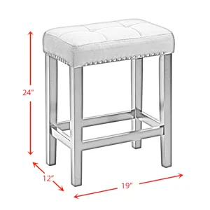Marco Bar Table Set Single Pack in White Top (Table + 3 Stool in Blue Velvet)