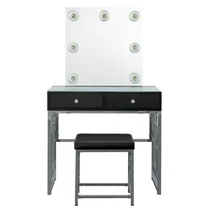 Margo Dressing Table W/ Power / Mirror / Stool & Light