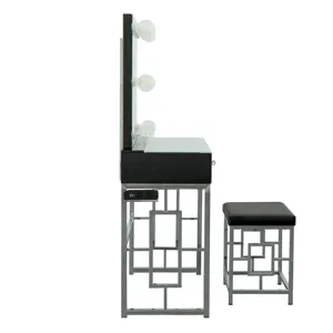 Margo Dressing Table W/ Power / Mirror / Stool & Light