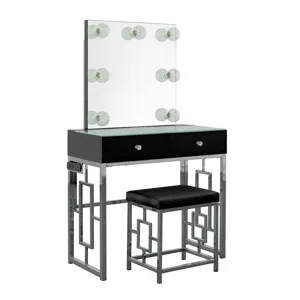 Margo Dressing Table W/ Power / Mirror / Stool & Light