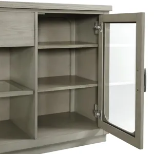 Marly Server W/ Glass Door & LED Light in Grey