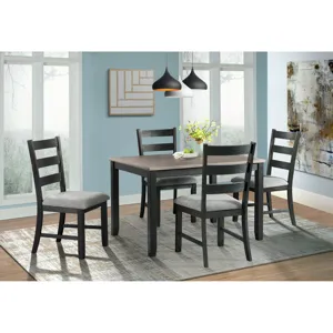 Martin 5 pc Dining Set (Black Base)