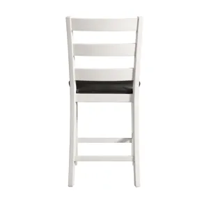 Martin Counter Side Chair with Black PU - White Finish (2 Per Carton)