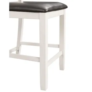 Martin Counter Side Chair with Black PU - White Finish (2 Per Carton)
