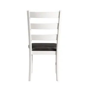 Martin Dining Side Chair with Black PU - White Finish  (2 Per Carton)